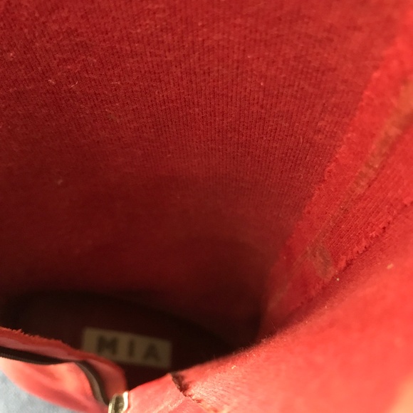 Mia Deacon Red Leather Mid Calf Boots US 8.5 M Women - Picture 8 of 11